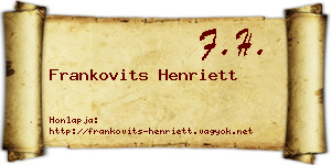 Frankovits Henriett névjegykártya